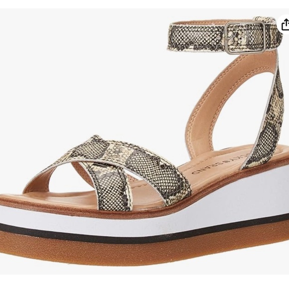 Lucky Brand Womens Tamri Leather Cushioned Platform Sandal Size 6.5 - Picture 1 of 14